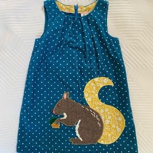 Mini Boden corduroy squirrel dress, 4-5y
